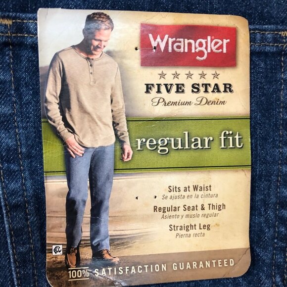 Wrangler 5 Star Straight Leg Denim Jeans 38 x 29 - Picture 3 of 9
